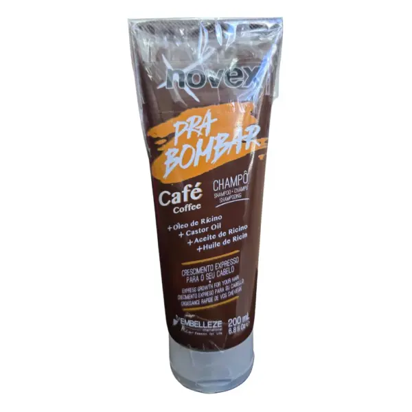 Novex Pra Bombar Café Champú 200ml TARA Rajado y 50% de producto Novex Pra Bombar Café Champú 200ml TARA Rajado y 50% de producto